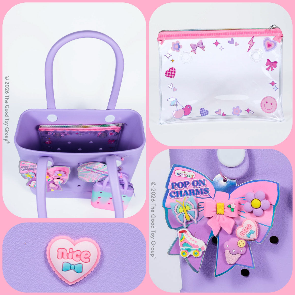 Beach Tote Bag with Charms - Bowtiful