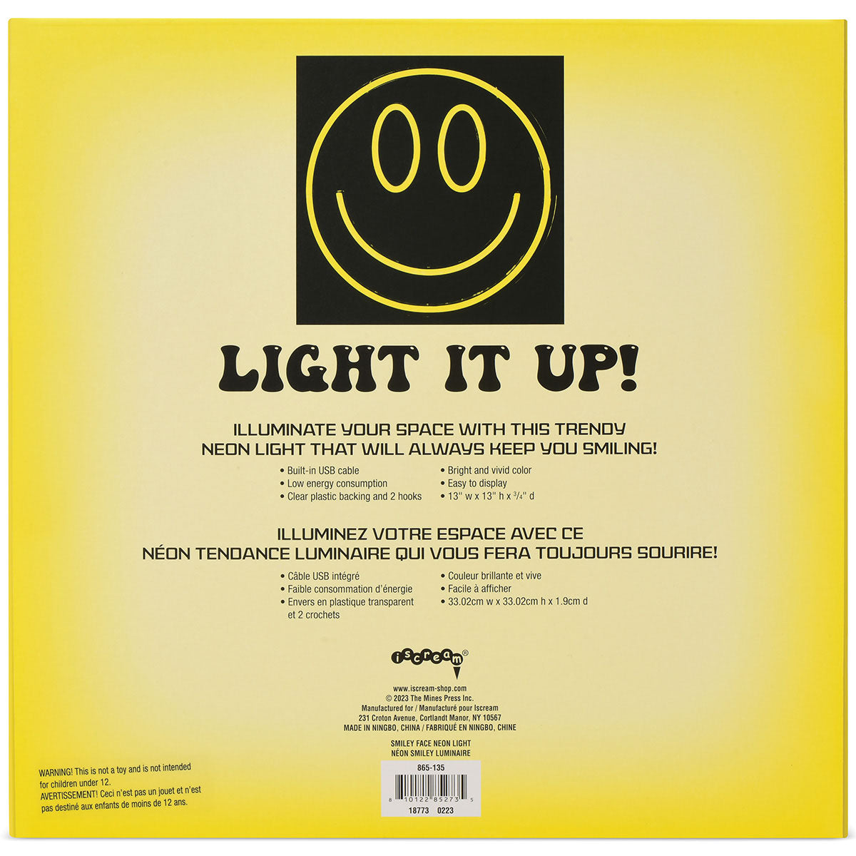 iScream Smiley Face Happy Days Neon Light