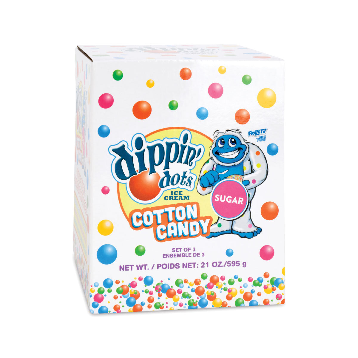 iScream Dippin' Dots Cotton Candy Floss Sugars 3 pack: Cookies & Cream, Pink Cotton Candy, and Blue Cotton Candy flavors
