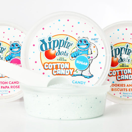 iScream Dippin' Dots Cotton Candy Floss Sugars 3 pack: Cookies & Cream, Pink Cotton Candy, and Blue Cotton Candy flavors