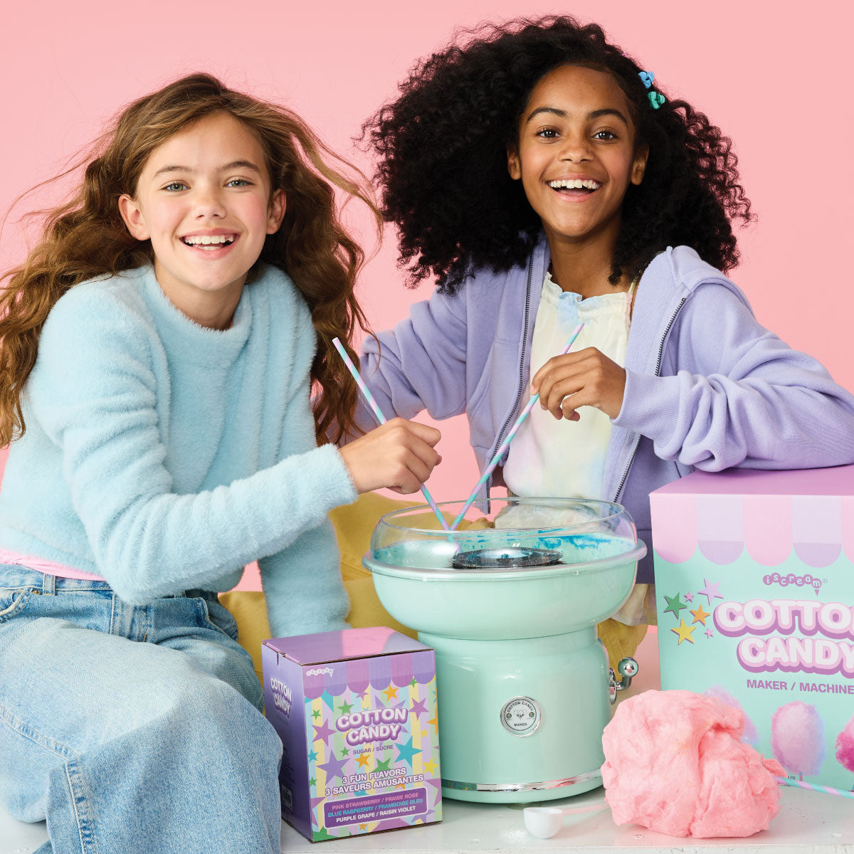 iScream Cotton Candy Maker with 50 Printed Straws