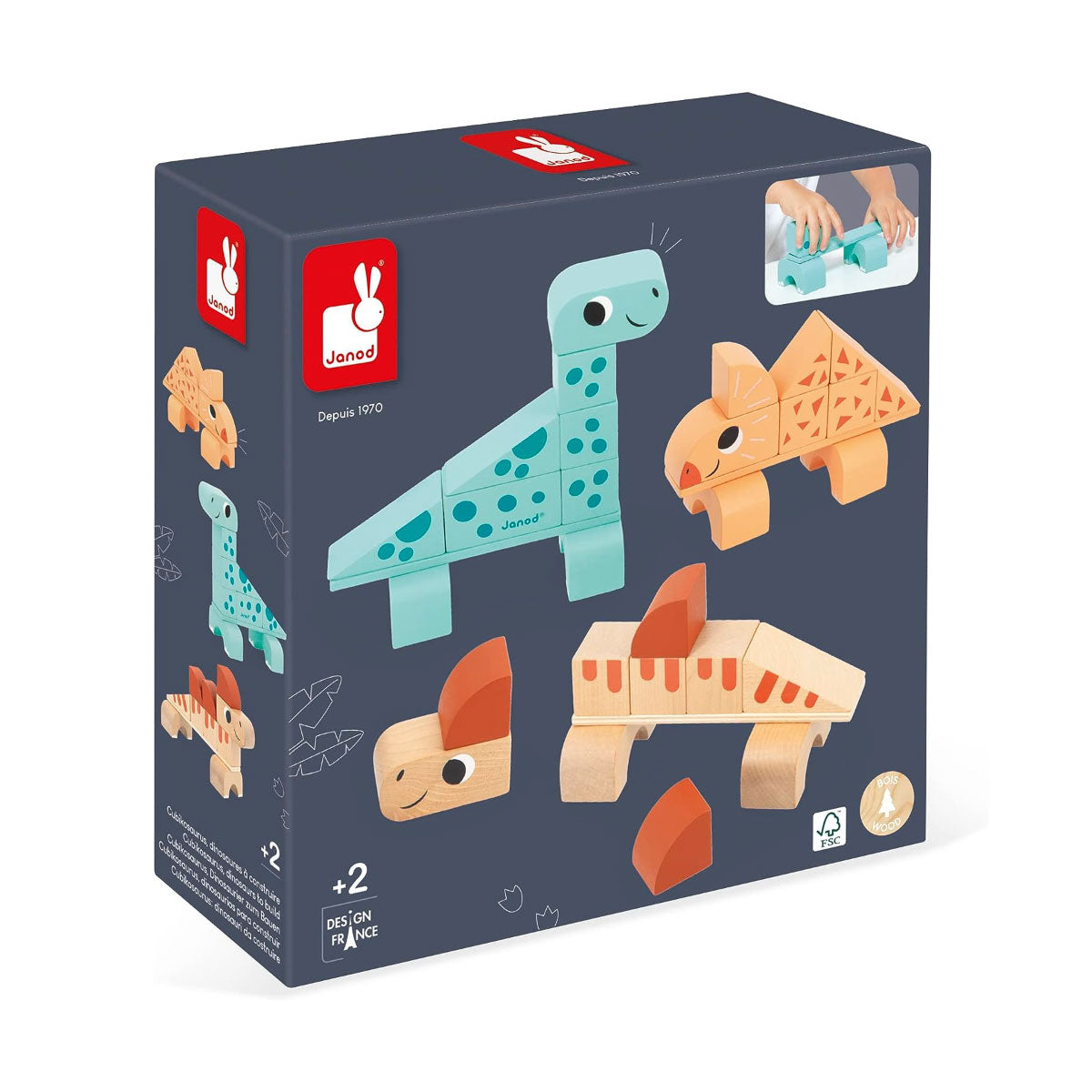Janod Cubikosaurus Dinosaur Blocks