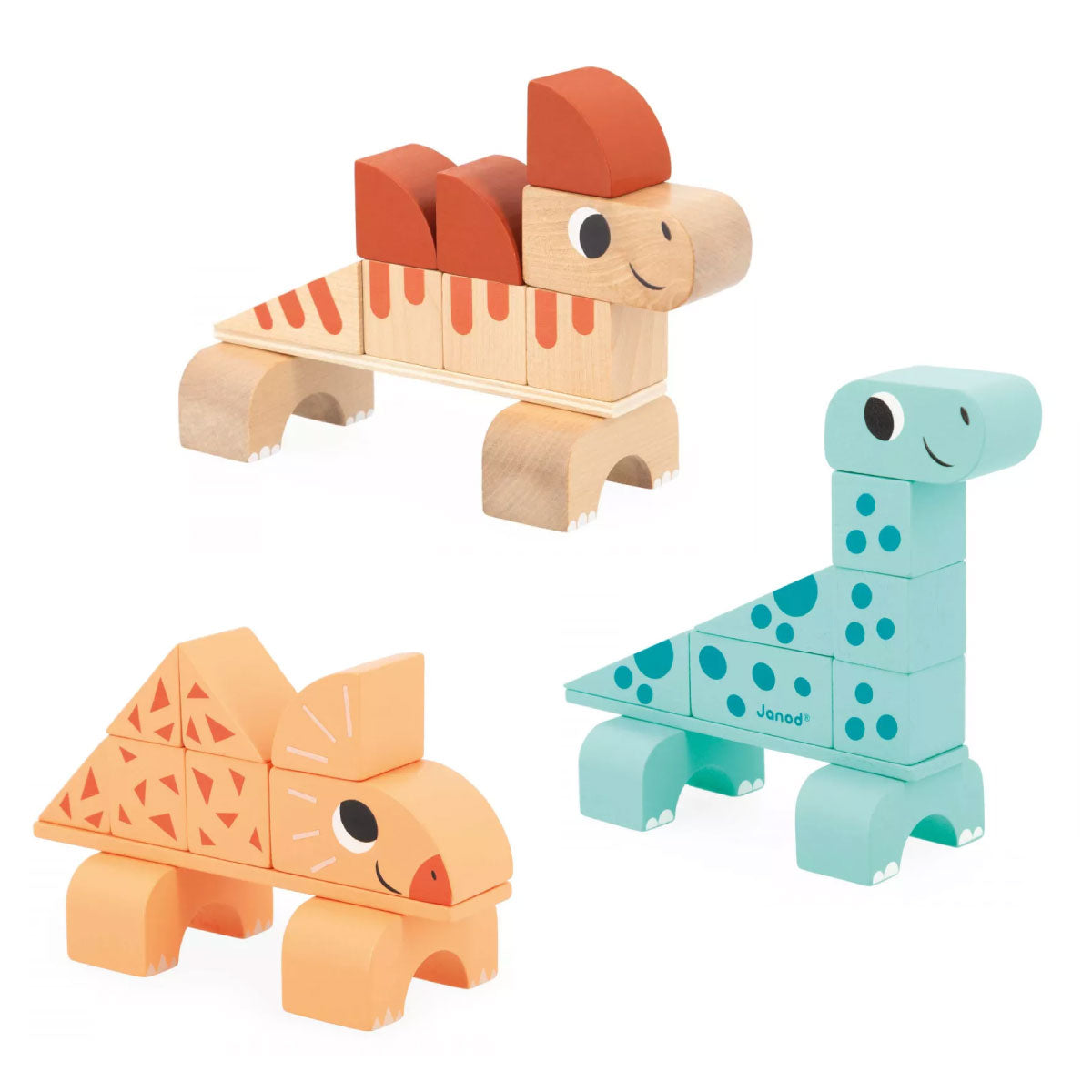 Janod Cubikosaurus Dinosaur Blocks