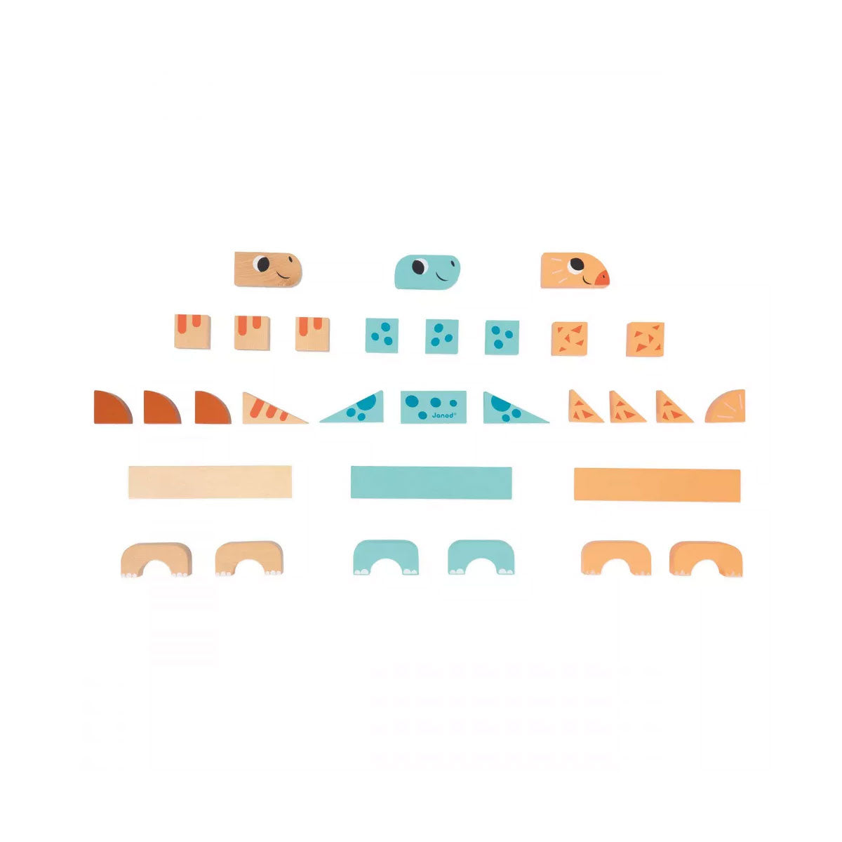 Janod Cubikosaurus Dinosaur Blocks