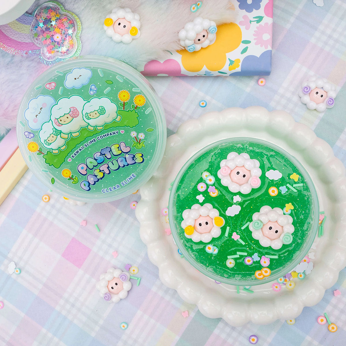 Pastel Pastures Clear Slime - Kawaii Slime Signature Dome