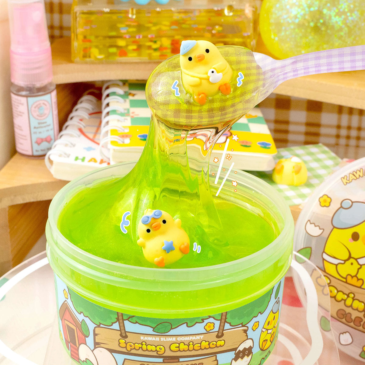 Spring Chicken Clear Slime - Kawaii Slime Signature Dome