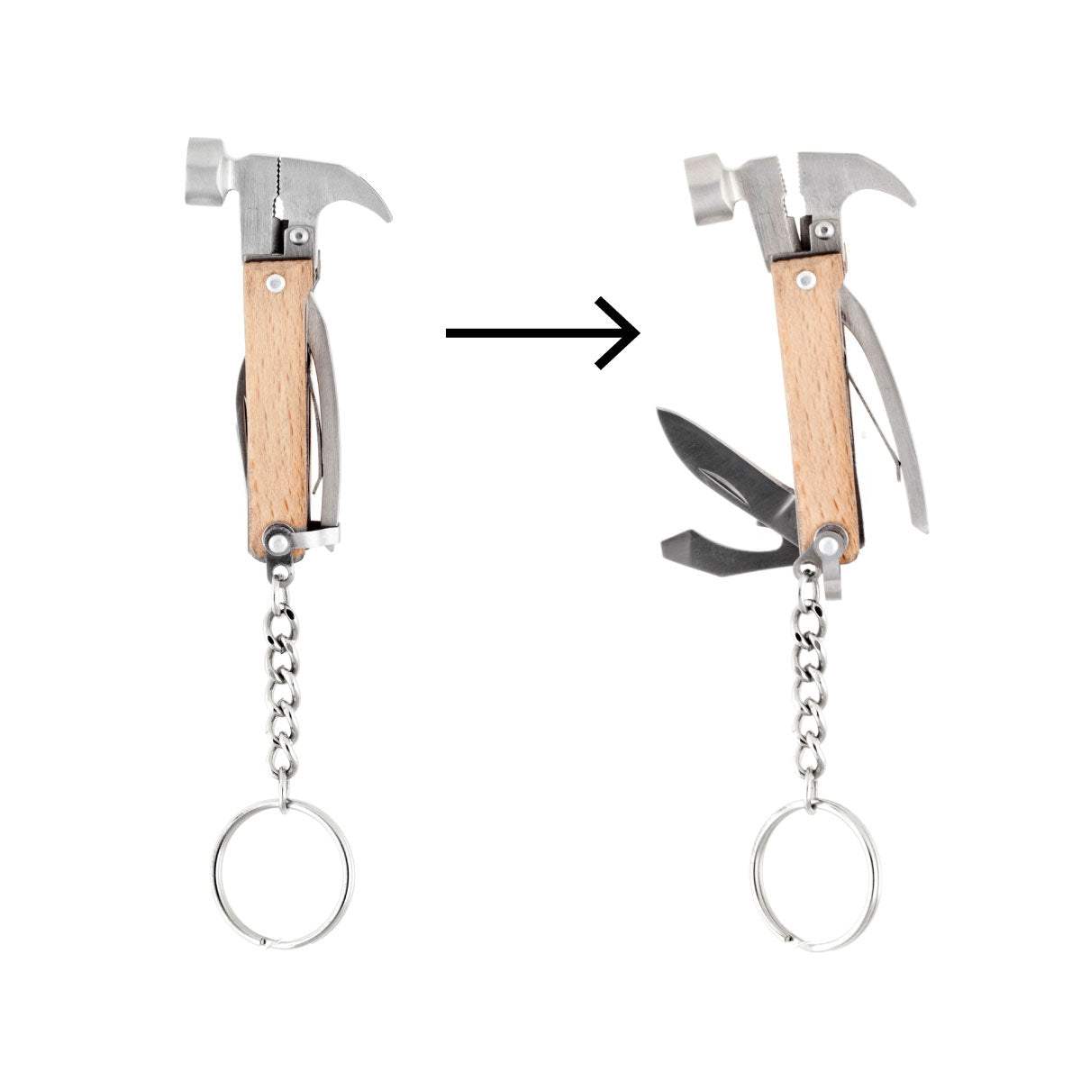 Kikkerland Mini Wooden Hammer Multi-Tool