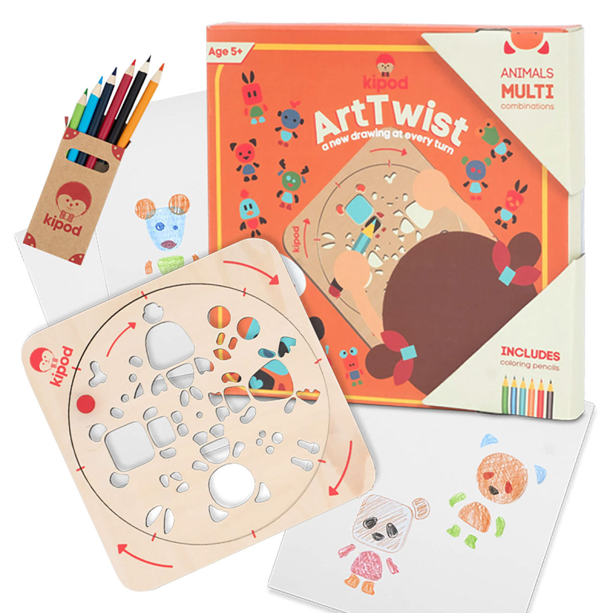 Kipod ArtTwist Animals Stencil Art