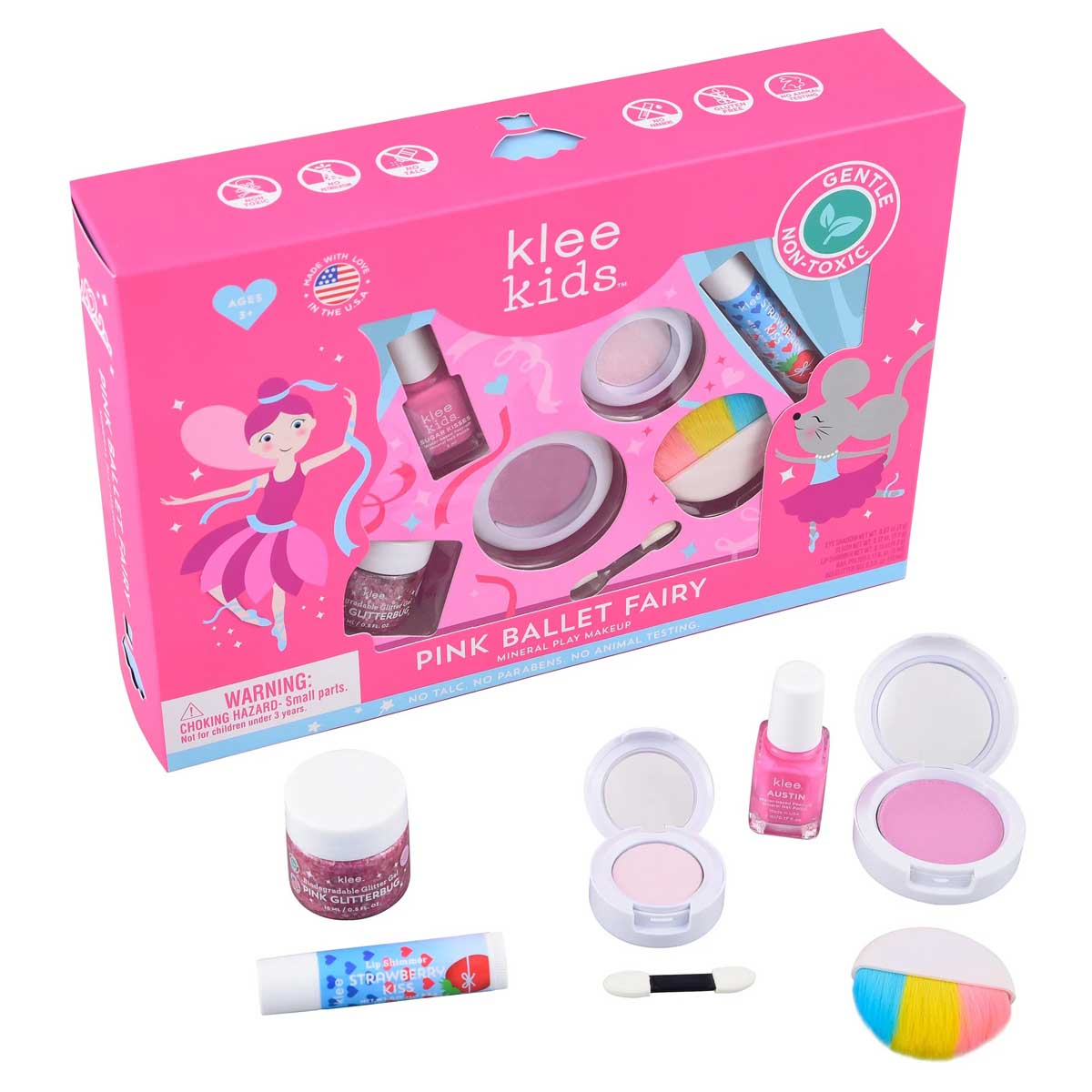 Klee Kids Pink Ballet Fairy Mineral Play Makeup Kit