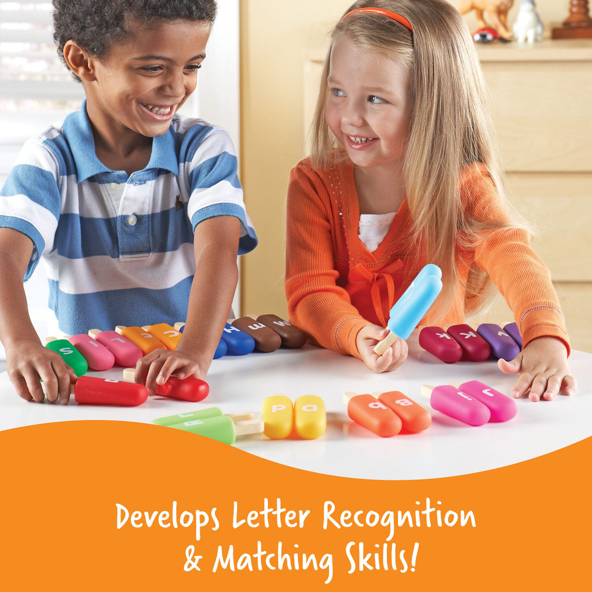 Learning Resources Smart Snacks Alpha Pops develops letter recognition and matching skills