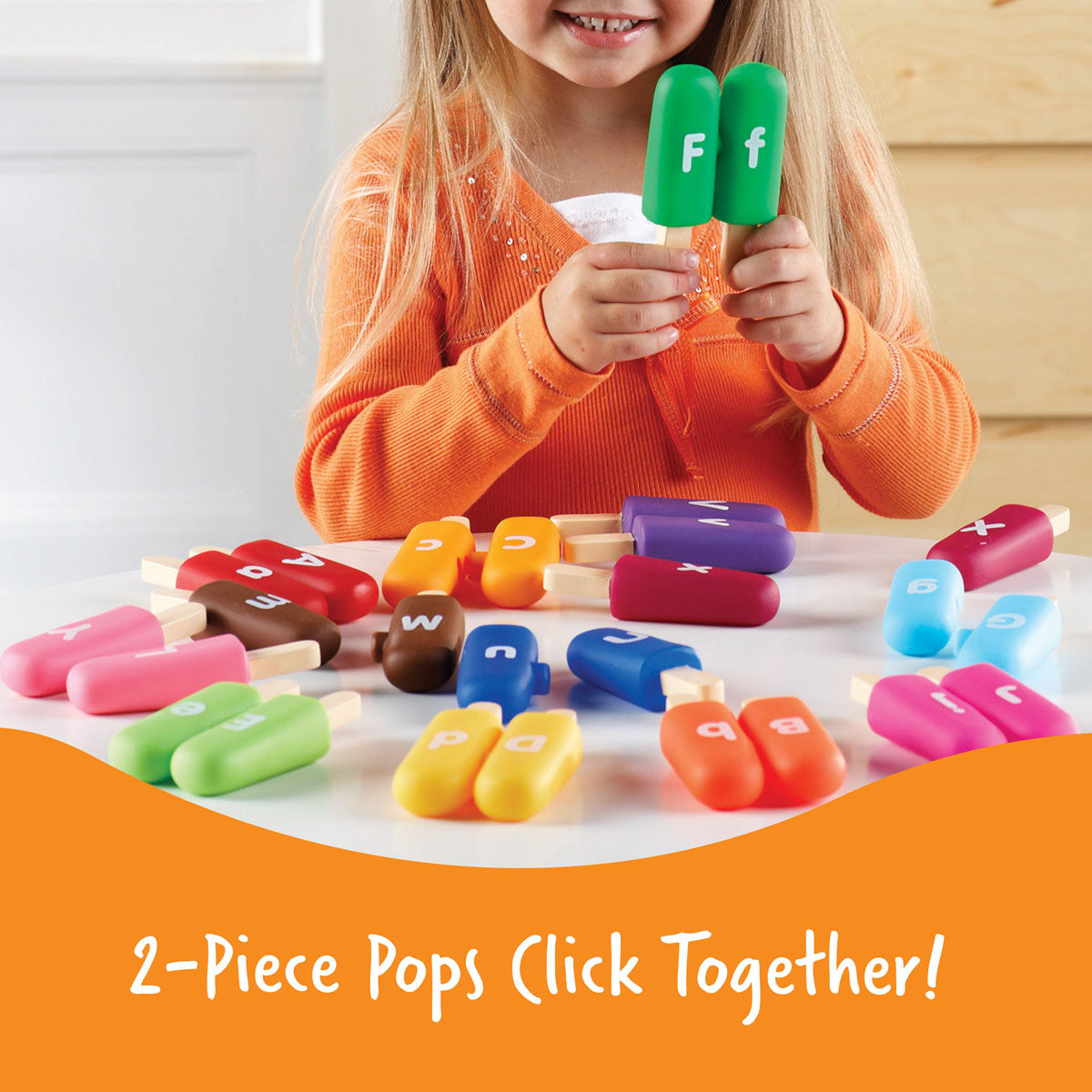 Learning Resources Smart Snacks Alpha Pops 2-piece pops click together