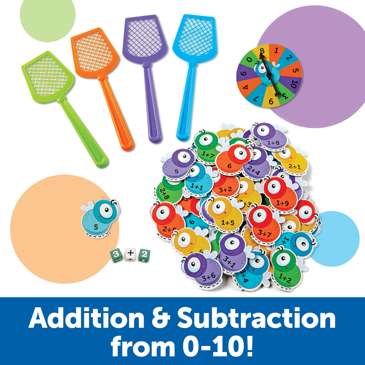 Learning Resources Mathswatters Addition & Subtraction Game helps kids learn addition and subtraction from zero to ten.