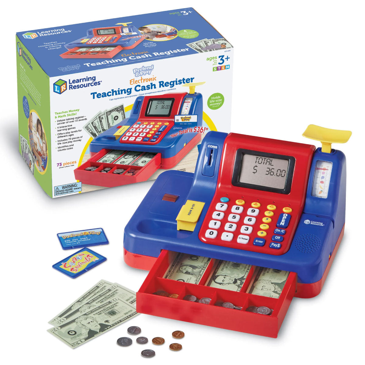 Learning Resources Pretend & Play Electronic Teaching Cash Register