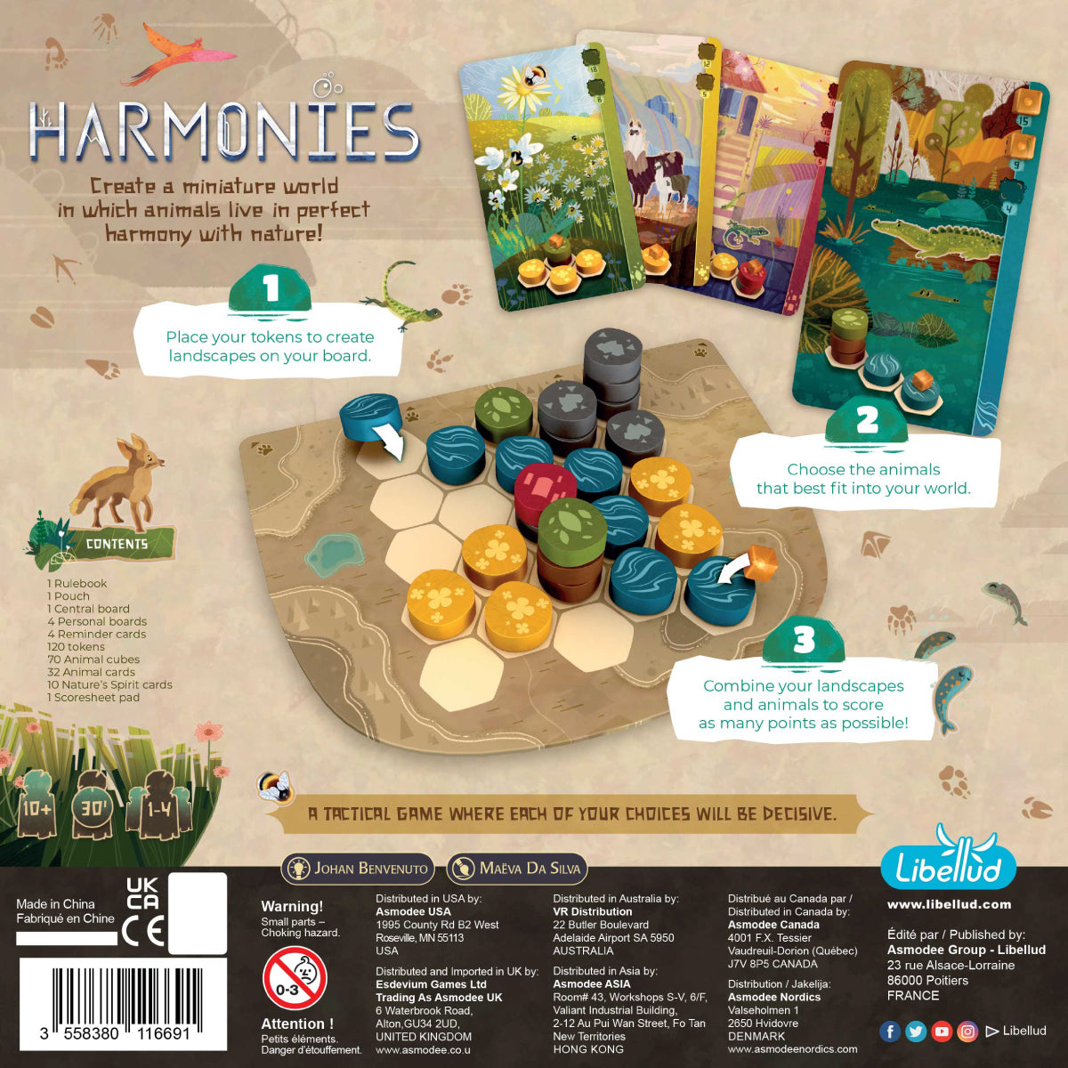 Libellud Harmonies Board Game Back of Box