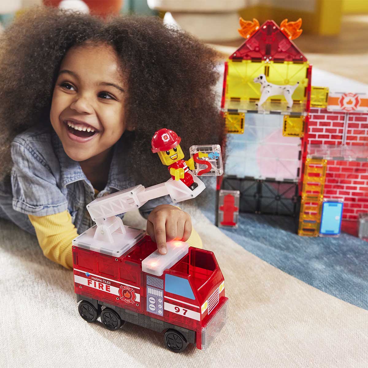 Valtech Magna-Tiles Fire Station Set - 50 Pieces