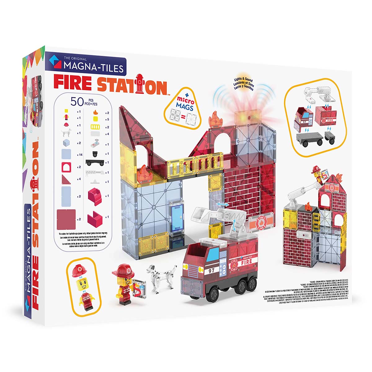 Valtech Magna-Tiles Fire Station Set - 50 Pieces
