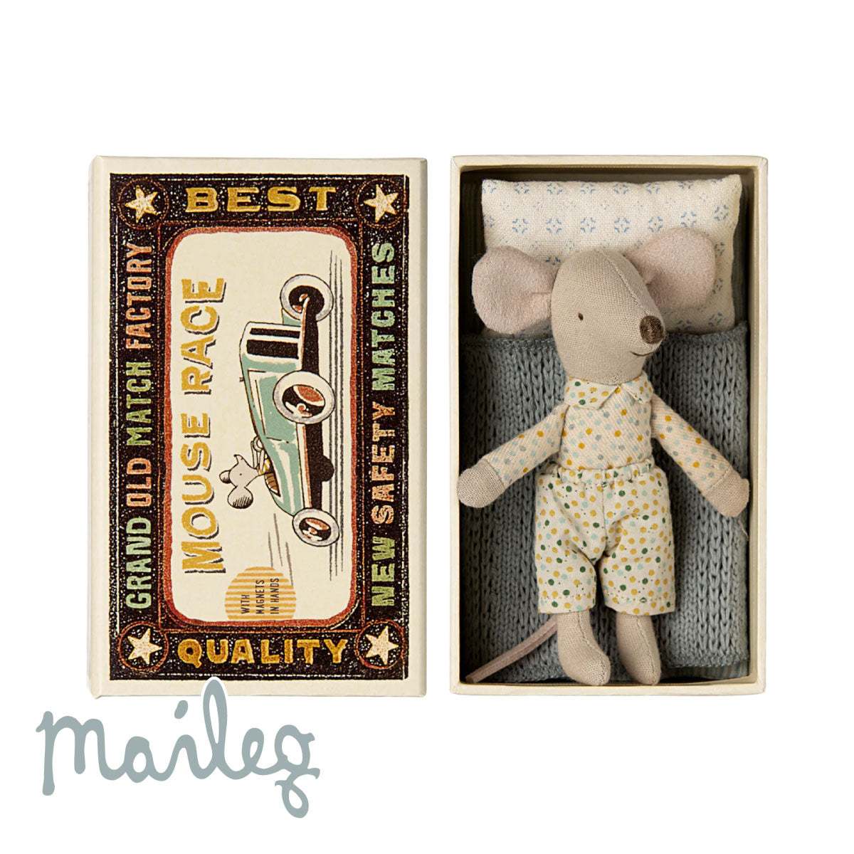 Maileg Little Brother Mouse in Matchbox