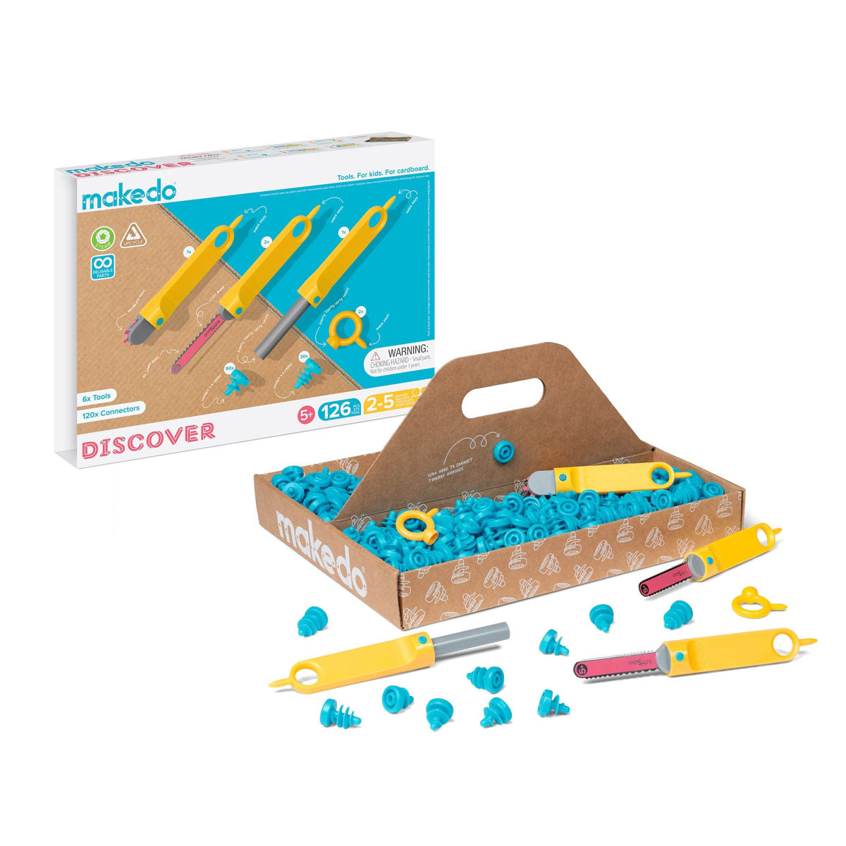 Makedo Discover Kit With Tools - 126pc