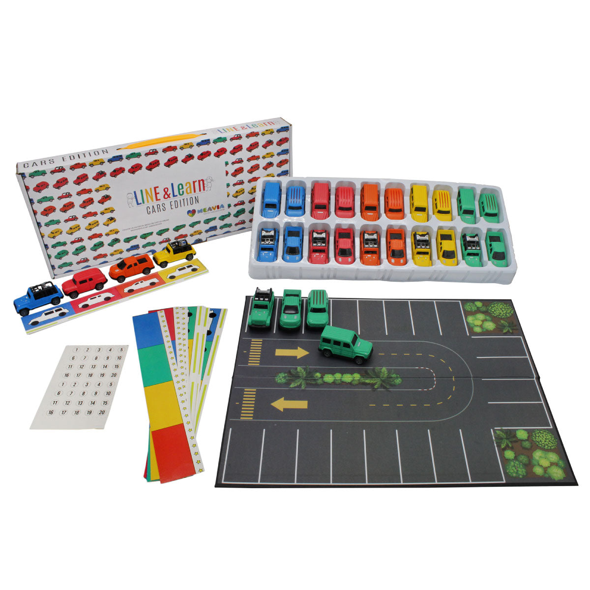 Meavia Line and Learn Cars Playset