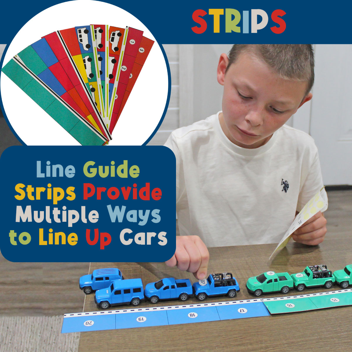 Meavia Line and Learn Cars Playset Line Guides provide multiple ways to line up cars