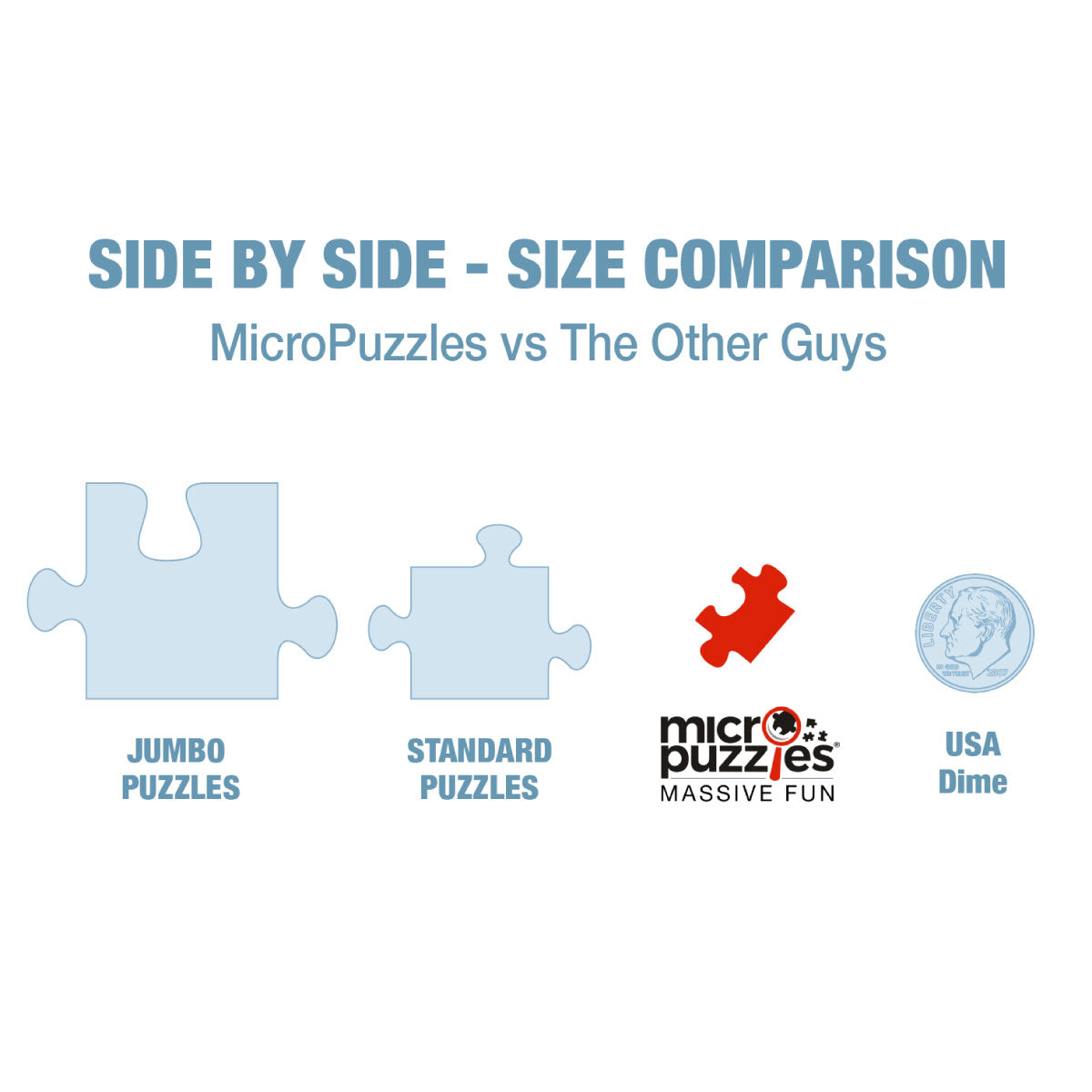 Micro Puzzles jigsaw pieces are about the size of a dime!