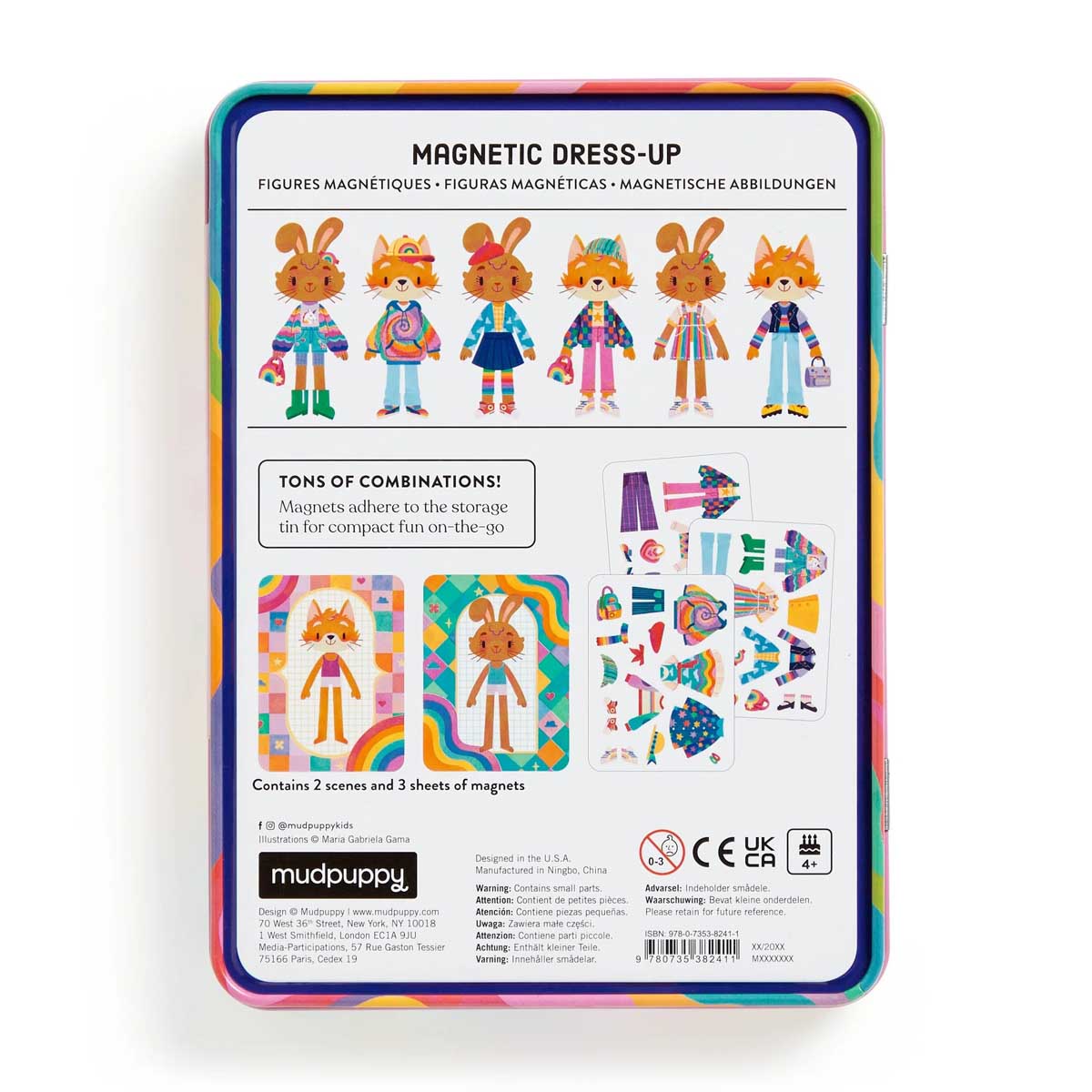 Mudpuppy Rainbow Fashion Magnetic Play Set