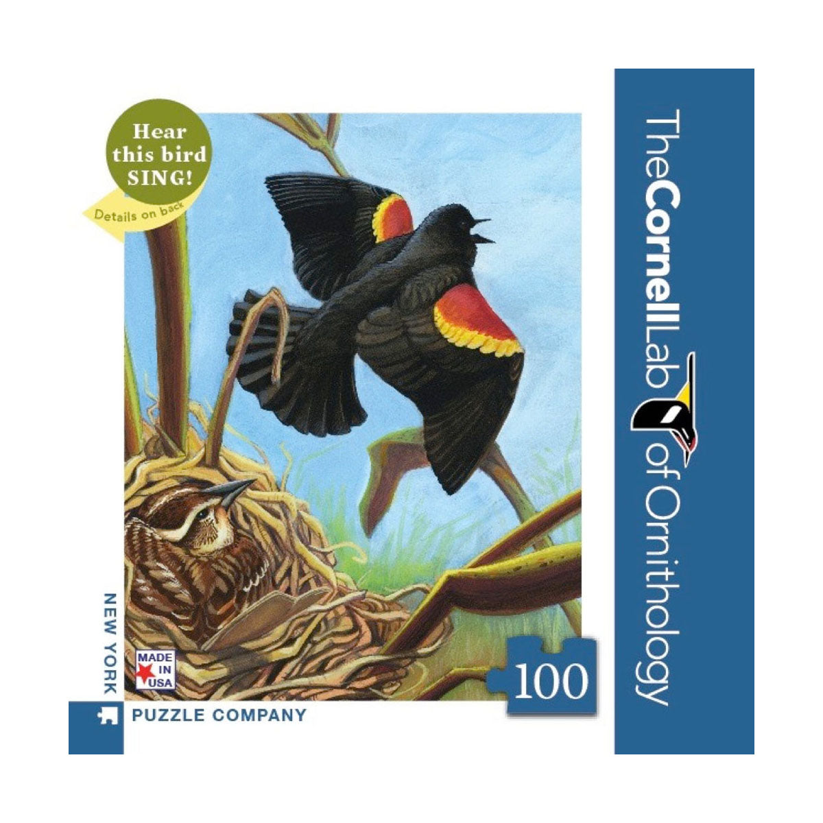 Red-winged Blackbird Mini 100 Piece Jigsaw Puzzle
