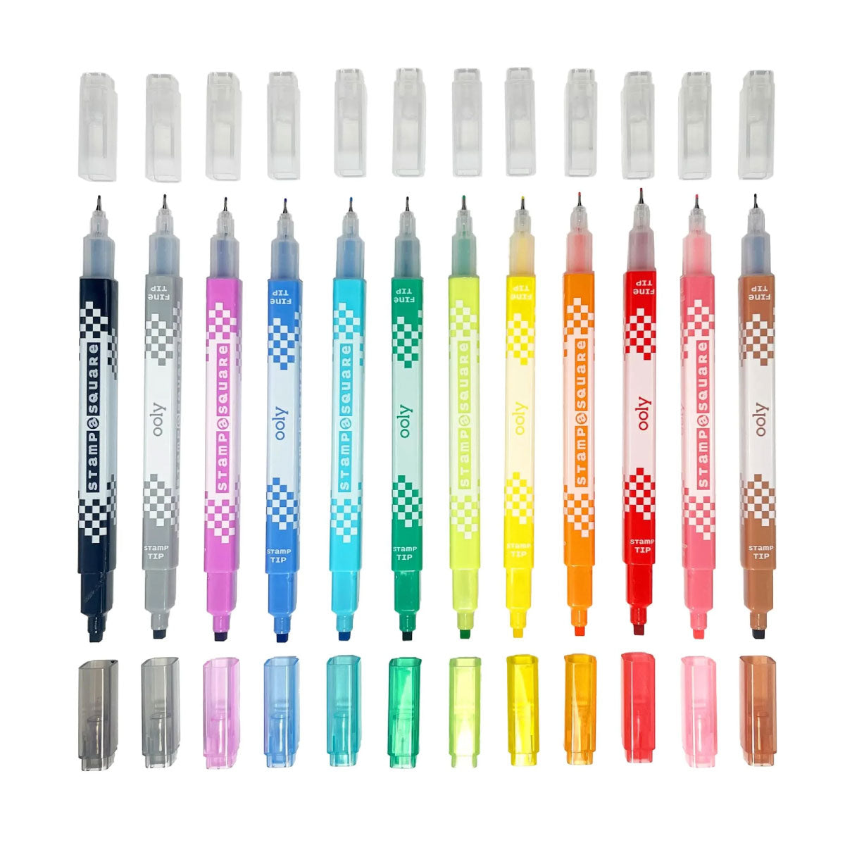 ooly Stamp-A-Square Double Ended Markers - Set of 12