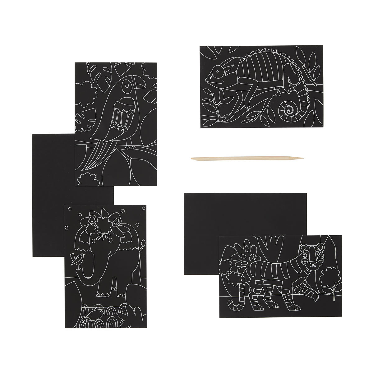 ooly Scratch & Scribble Jungle Fun Mini Scratch Art Kit