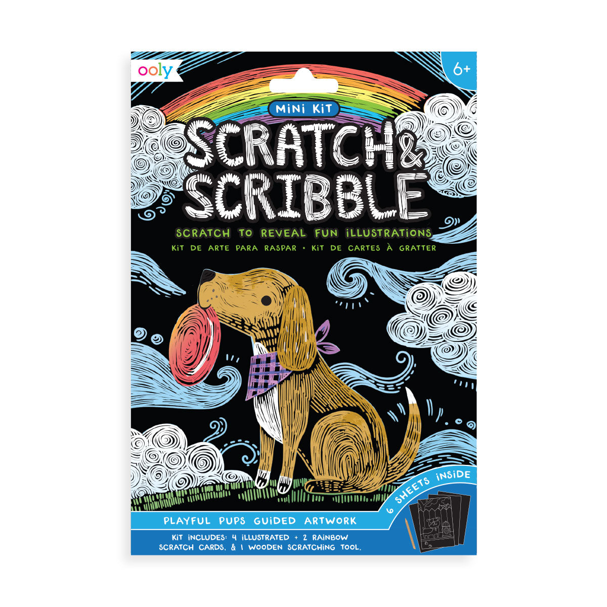 ooly Scratch & Scribble Playful Pups Mini Scratch Art Kit