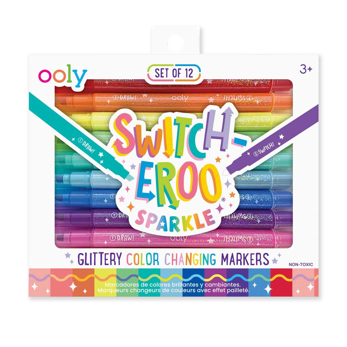 OOLY - Switch-Eroo Sparkle Glittery Color Changing Markers - Set of 12