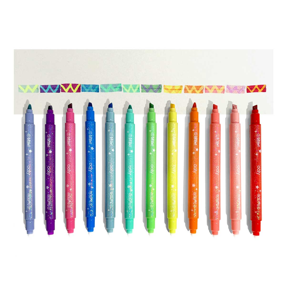 OOLY - Switch-Eroo Sparkle Glittery Color Changing Markers - Set of 12
