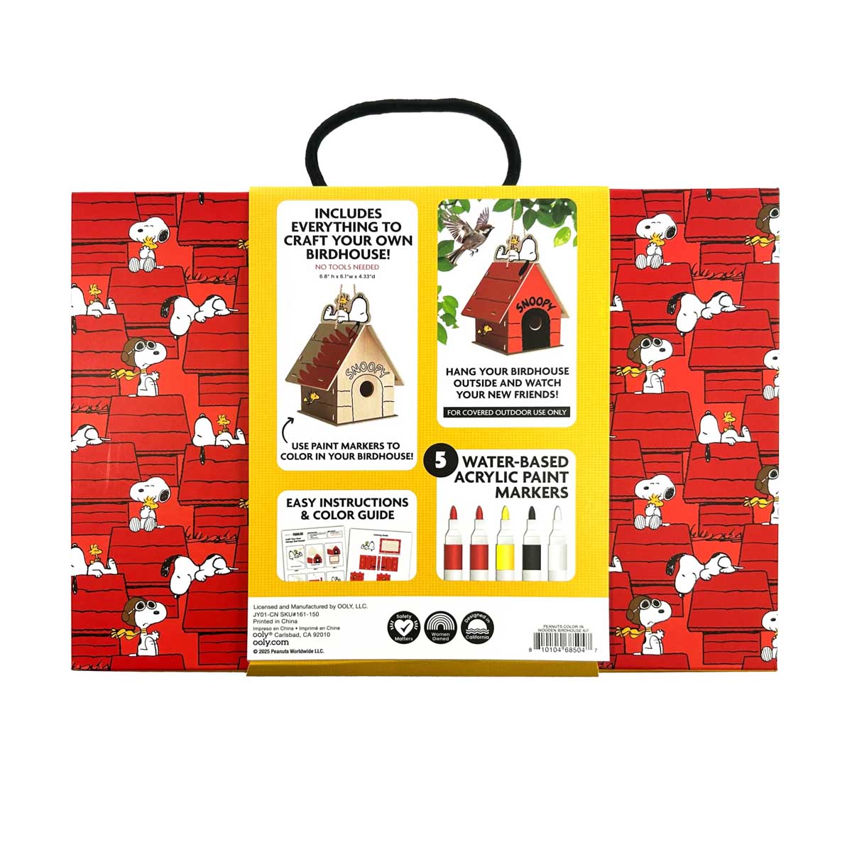 OOLY - OOLY x PEANUTS: Color-In' Wooden Bird House Kit