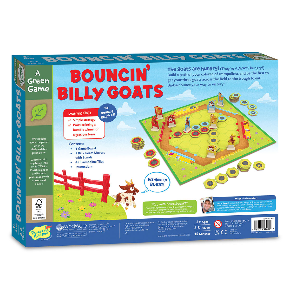 Peaceable Kingdom Bouncin Billy Goats Strategy Game