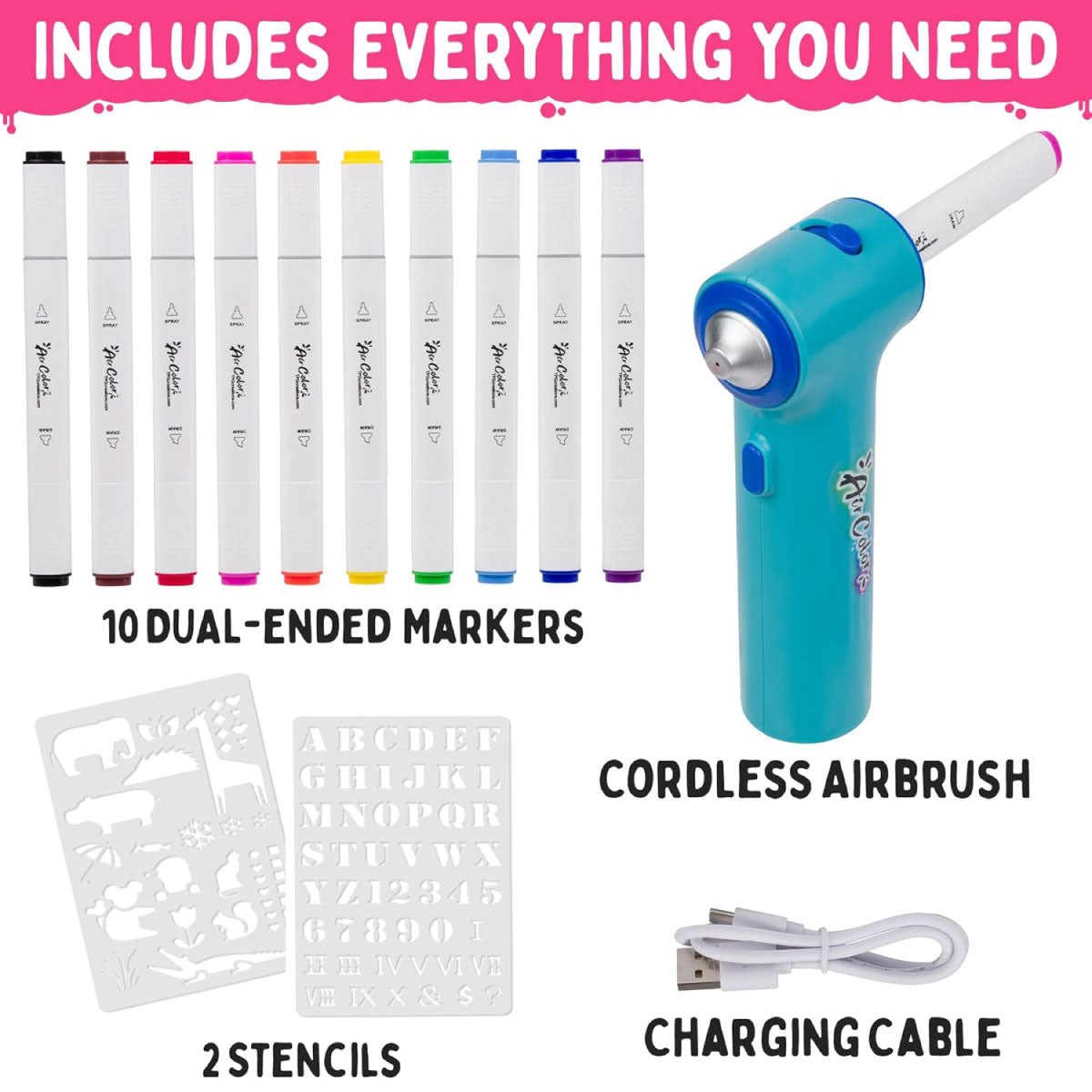 The Pencil Grip Co Air Color Airbrush Kit