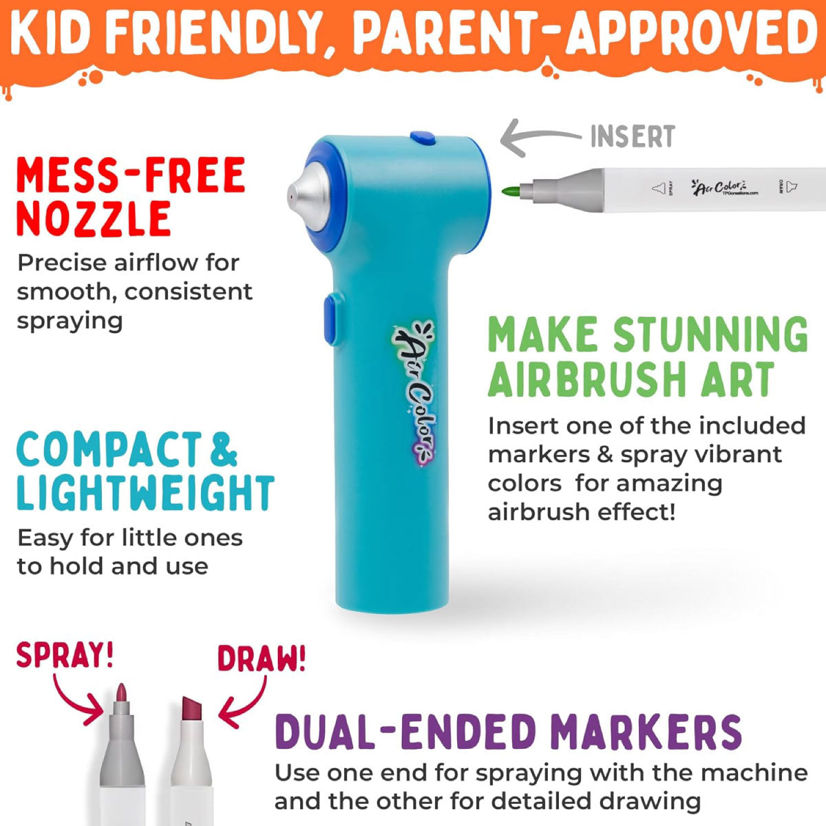 The Pencil Grip Co Air Color Airbrush Kit