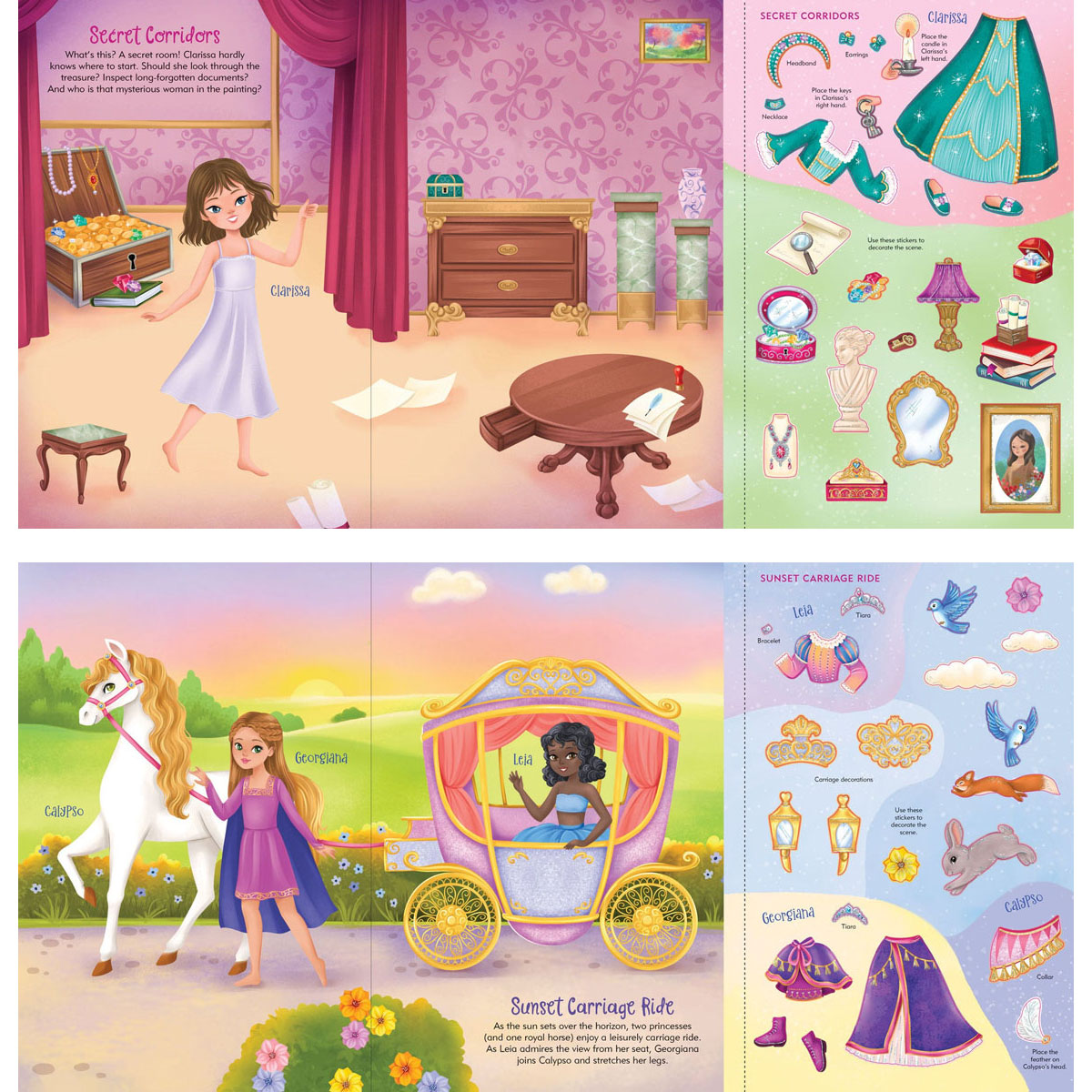 Princesses Sticker Doll Dress-Up Book