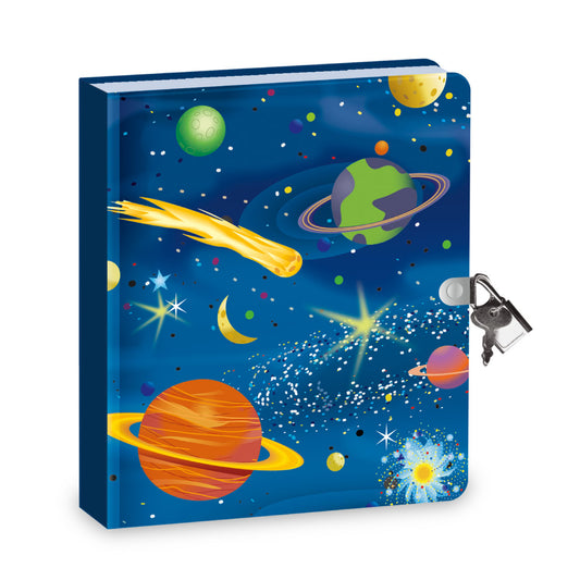 Peaceable Kingdom Glow-in-the-Dark Deep Space Lock and Key Diary