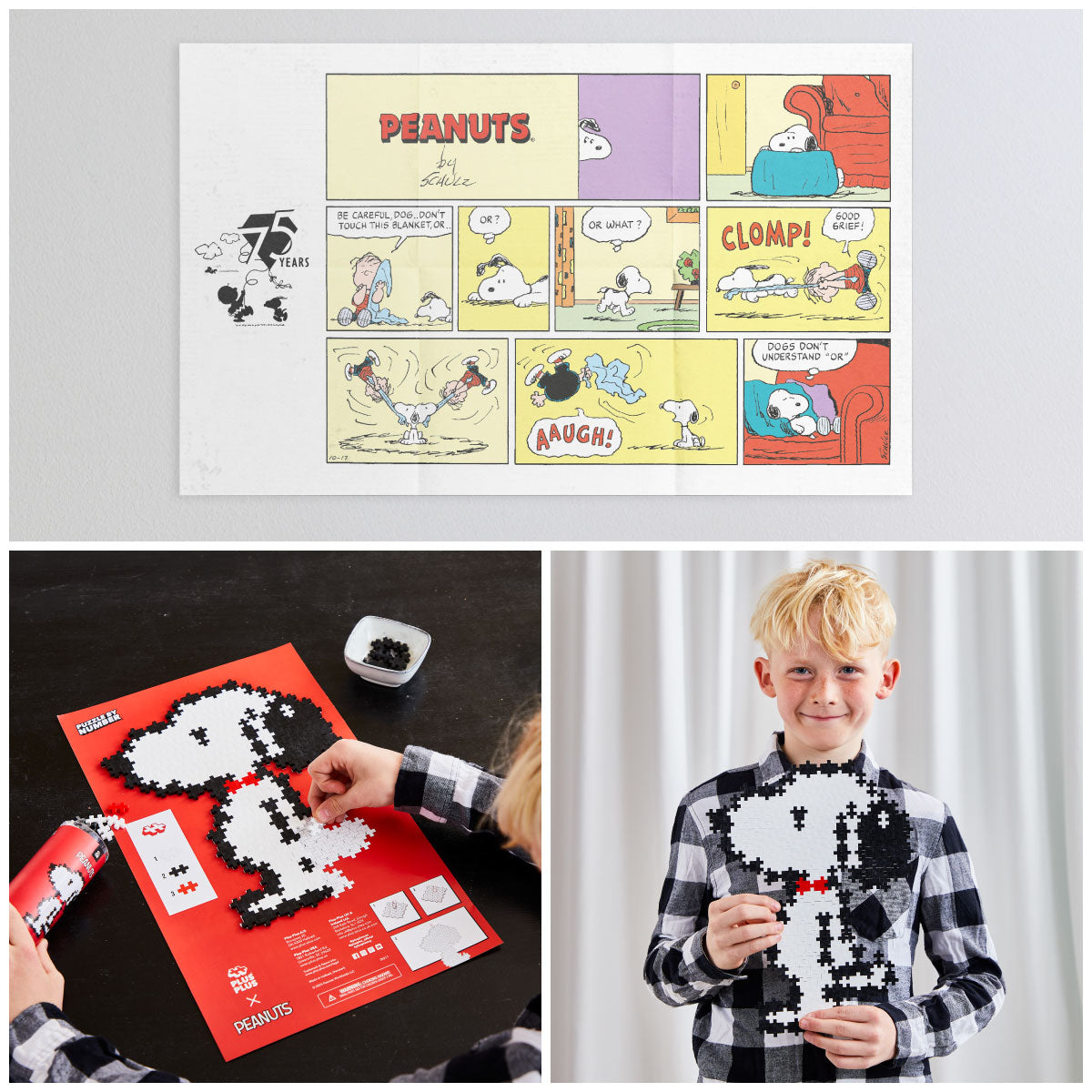 Snoopy - Plus-Plus Peanuts Puzzle By Number 275 pc Tube