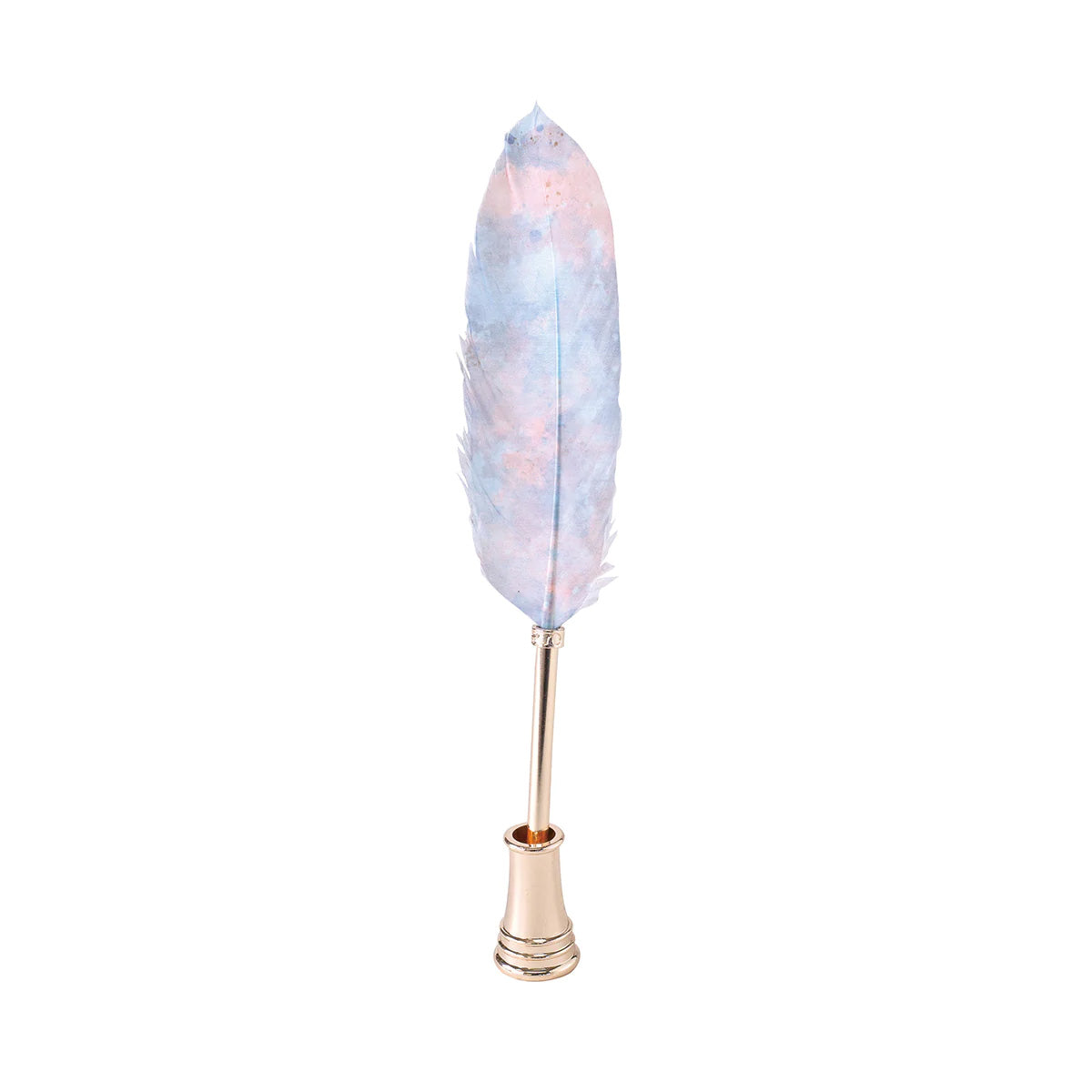 Feather Quill Pen & Stand - Pink and Blue feather