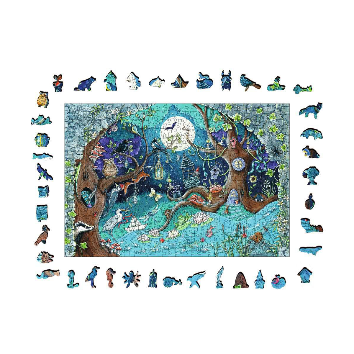 Ravensburger Wooden Jigsaw Puzzle Fantasy Forest - 500 Pieces