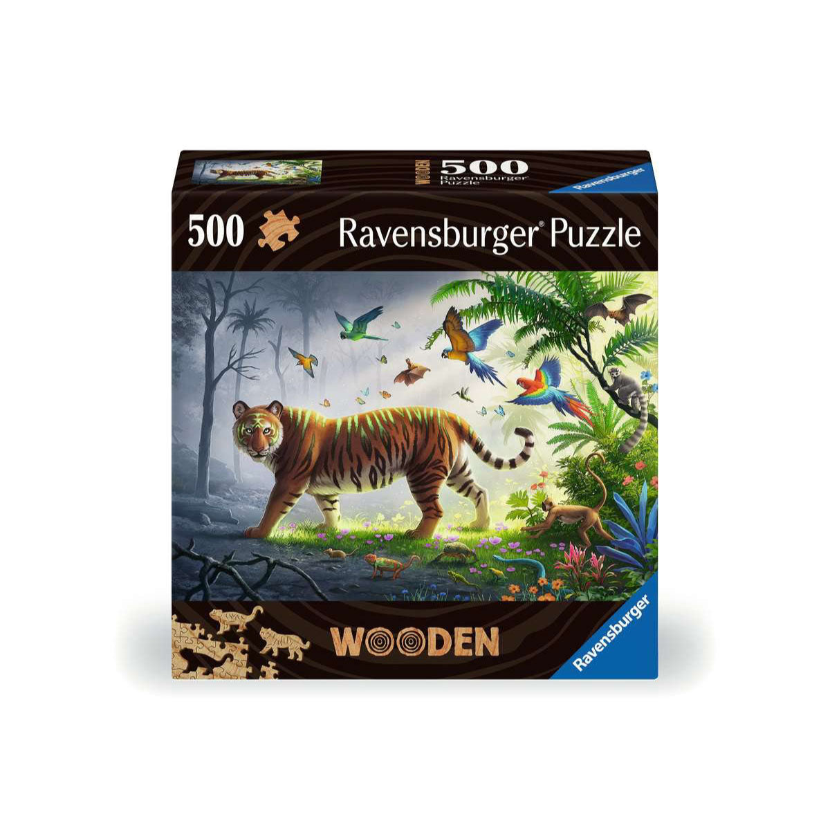 Ravensburger Wooden Jigsaw Puzzle Jungle Tiger - 500 Pieces