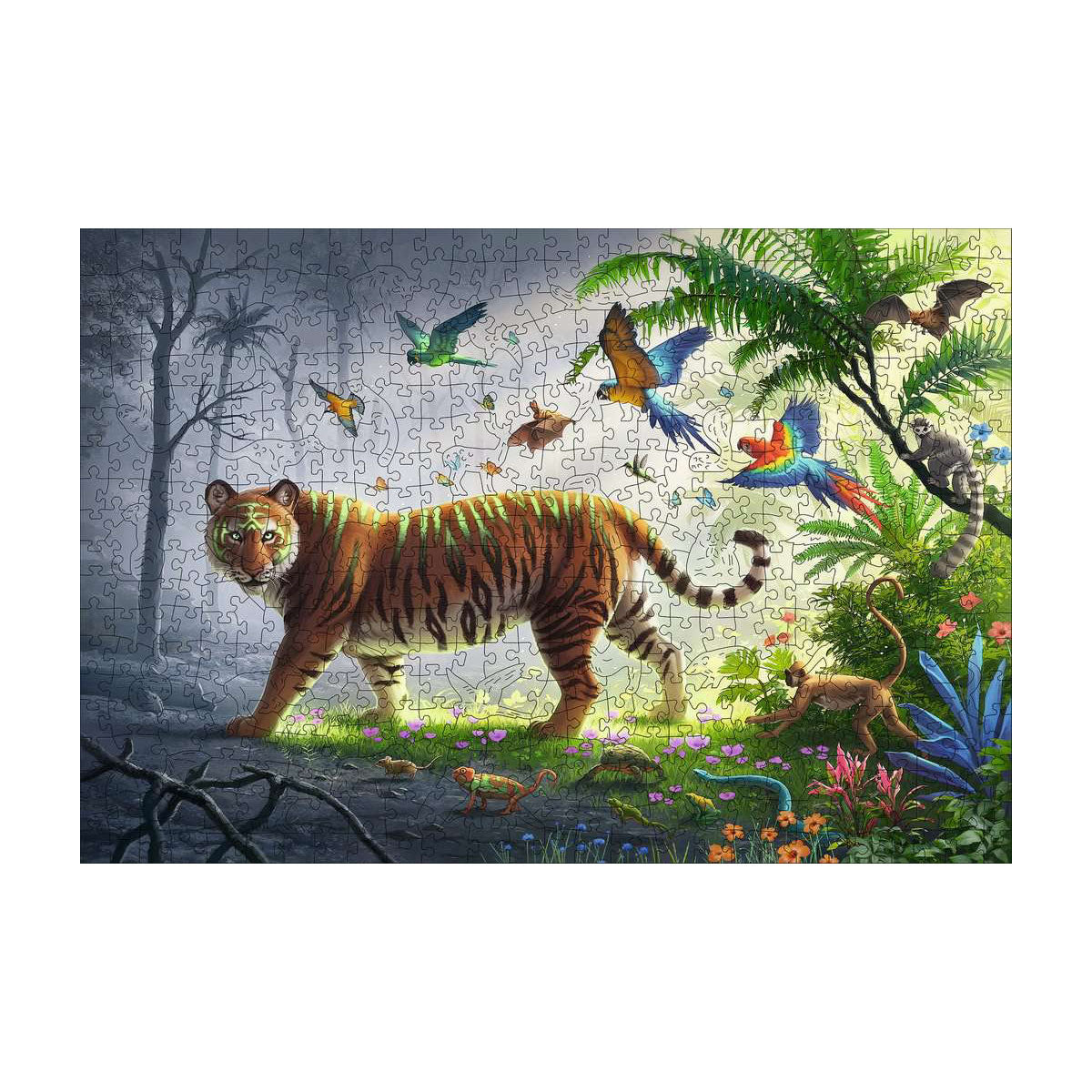 Ravensburger Wooden Jigsaw Puzzle Jungle Tiger - 500 Pieces