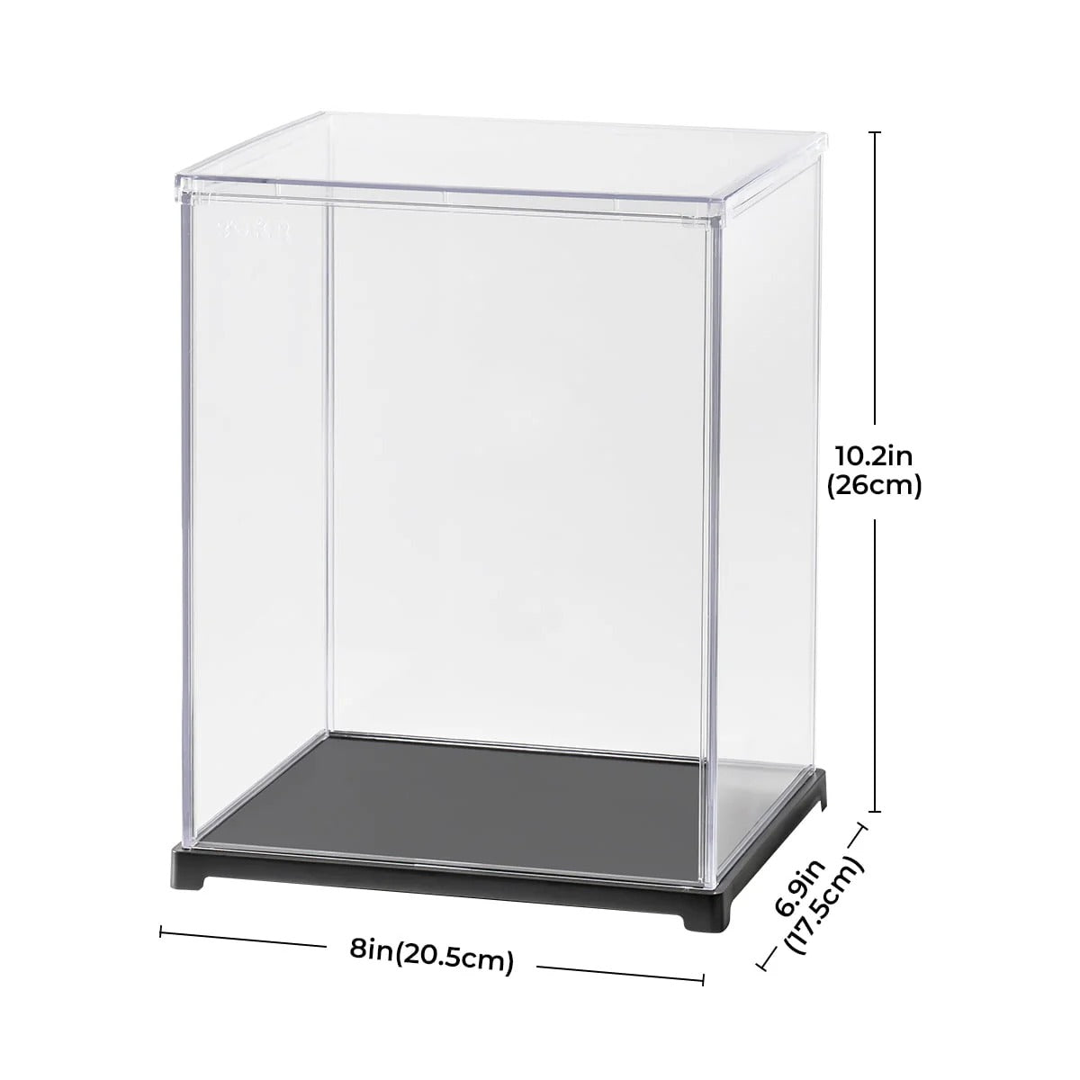Acrylic Box Dust Cover display case 8in x 6in x 10in - Hands Craft