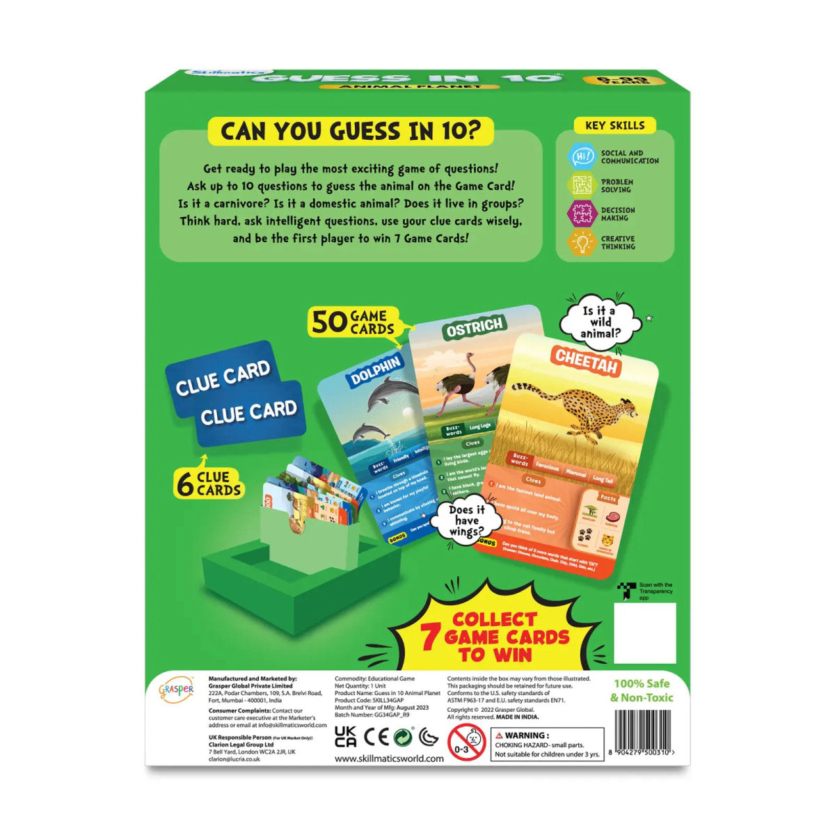 Skillmatics Guess in 10 - Animal Planet Trivia Game