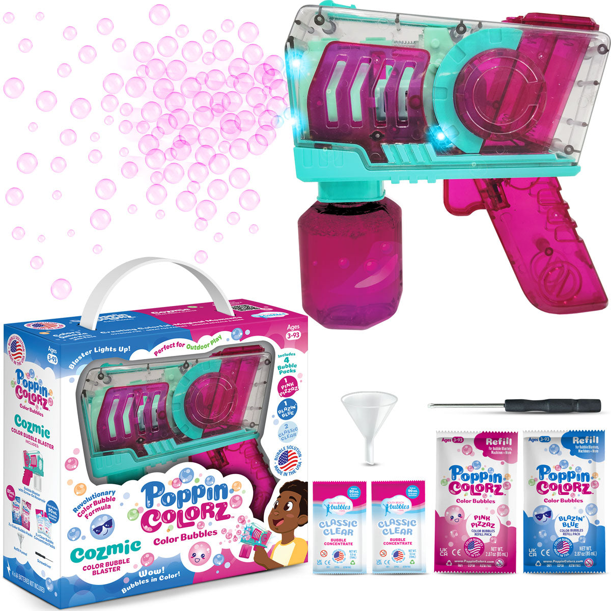 South Beach Bubbles PoppinColorz Cozmic Bubble Blaster