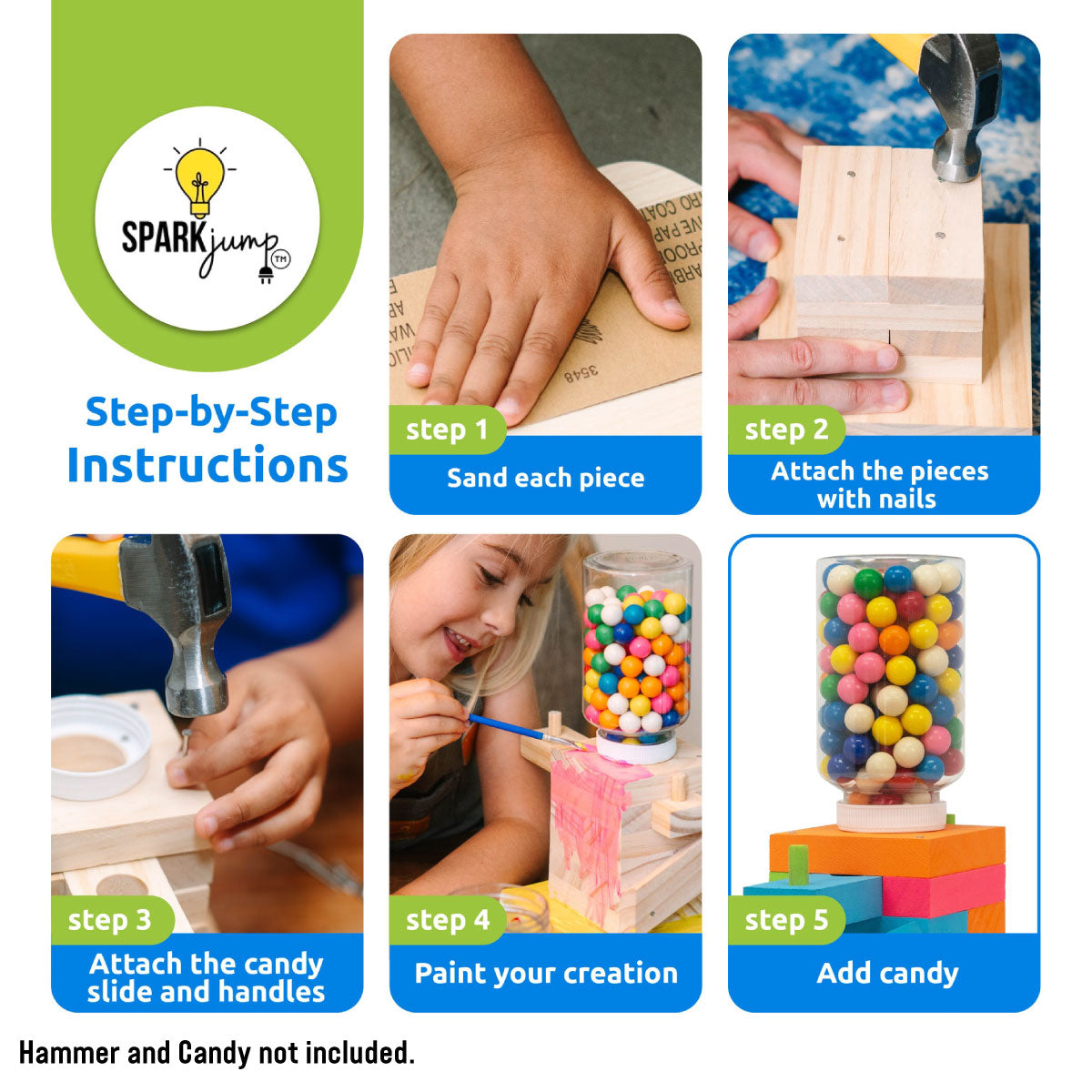 SparkJump Candy Dispenser Woodworking Kit