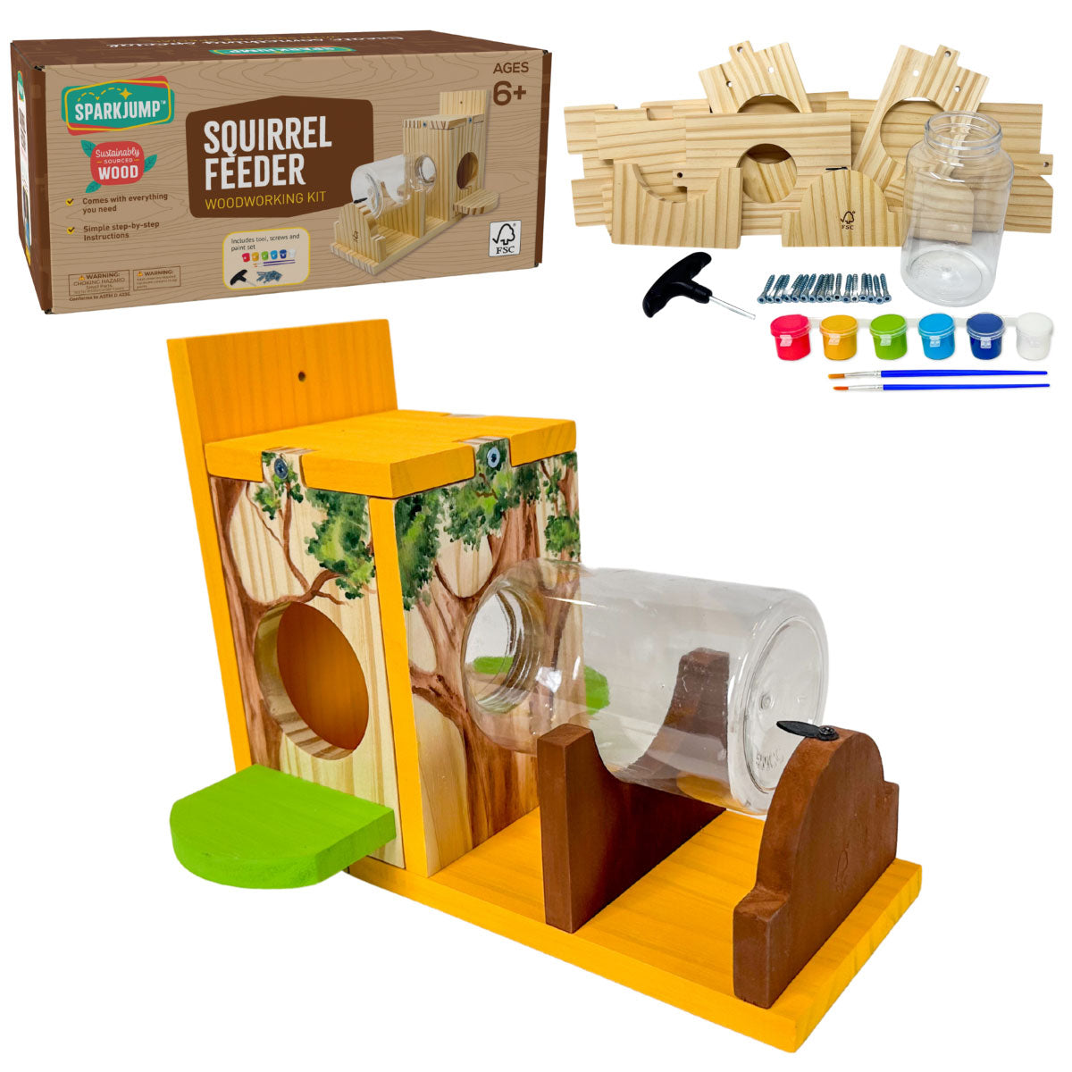 Sparkjump Squirrel Feeder Woodworking Kit