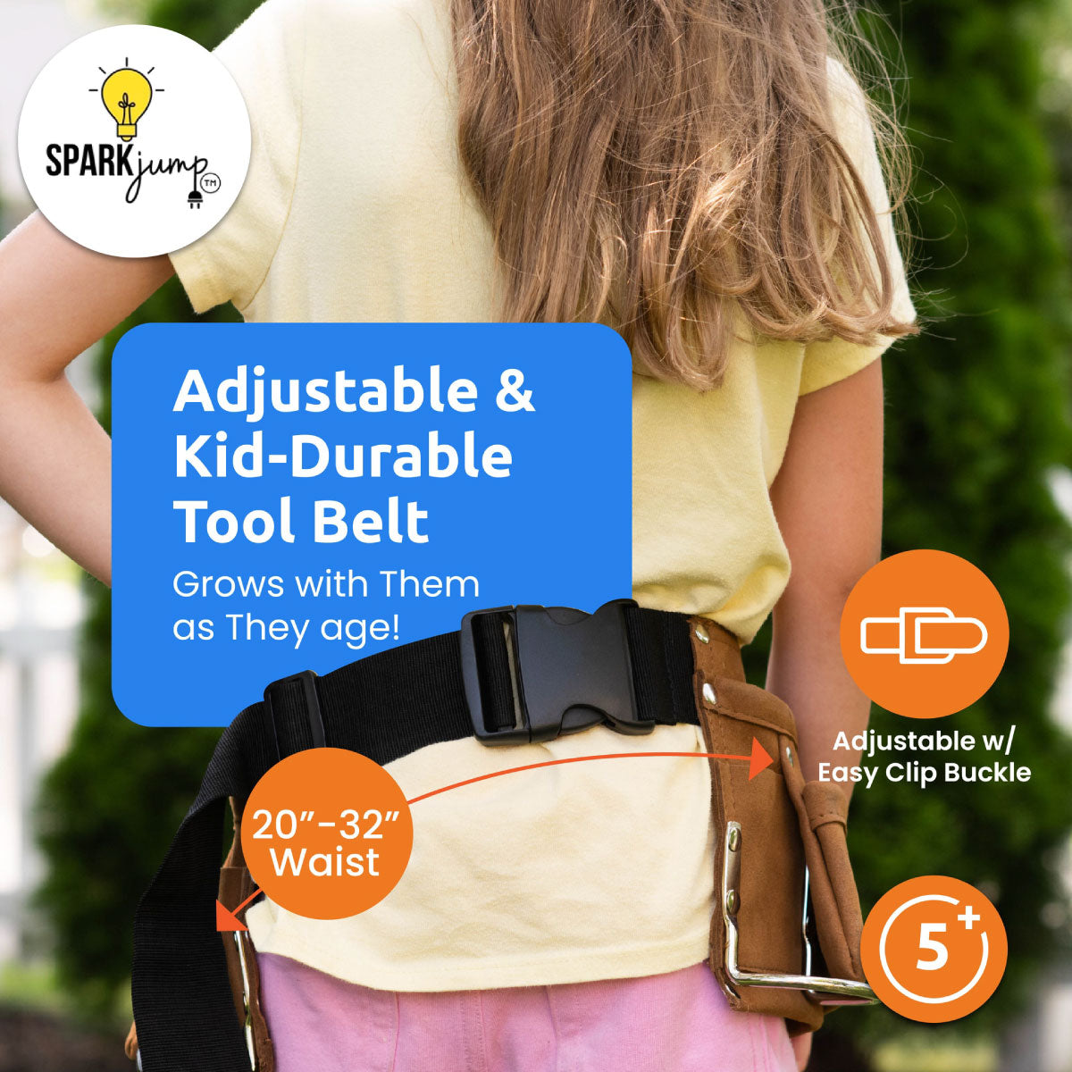 SparkJump Kids' Leather Tool Belt