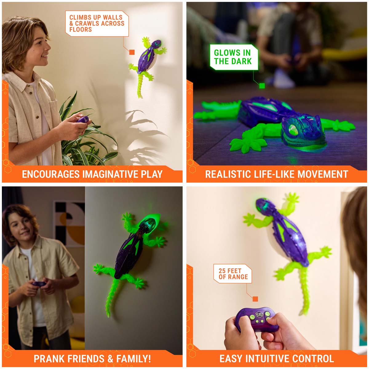 Spin Master - Hex Bots Glowing Wall Crawler Gecko